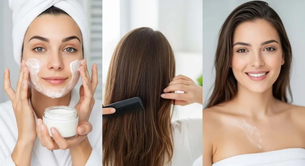 Gesichtscreme mit Panthenol für strahlende Haut, Haarpflege und ein glattes Dekolleté.