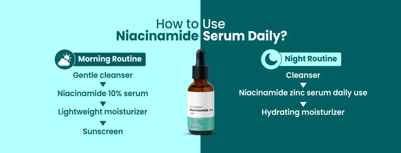 Morgen- und Abendroutine mit Niacinamid-Serum: Wie oft? Anleitung für die tägliche Anwendung von Niacinamid.