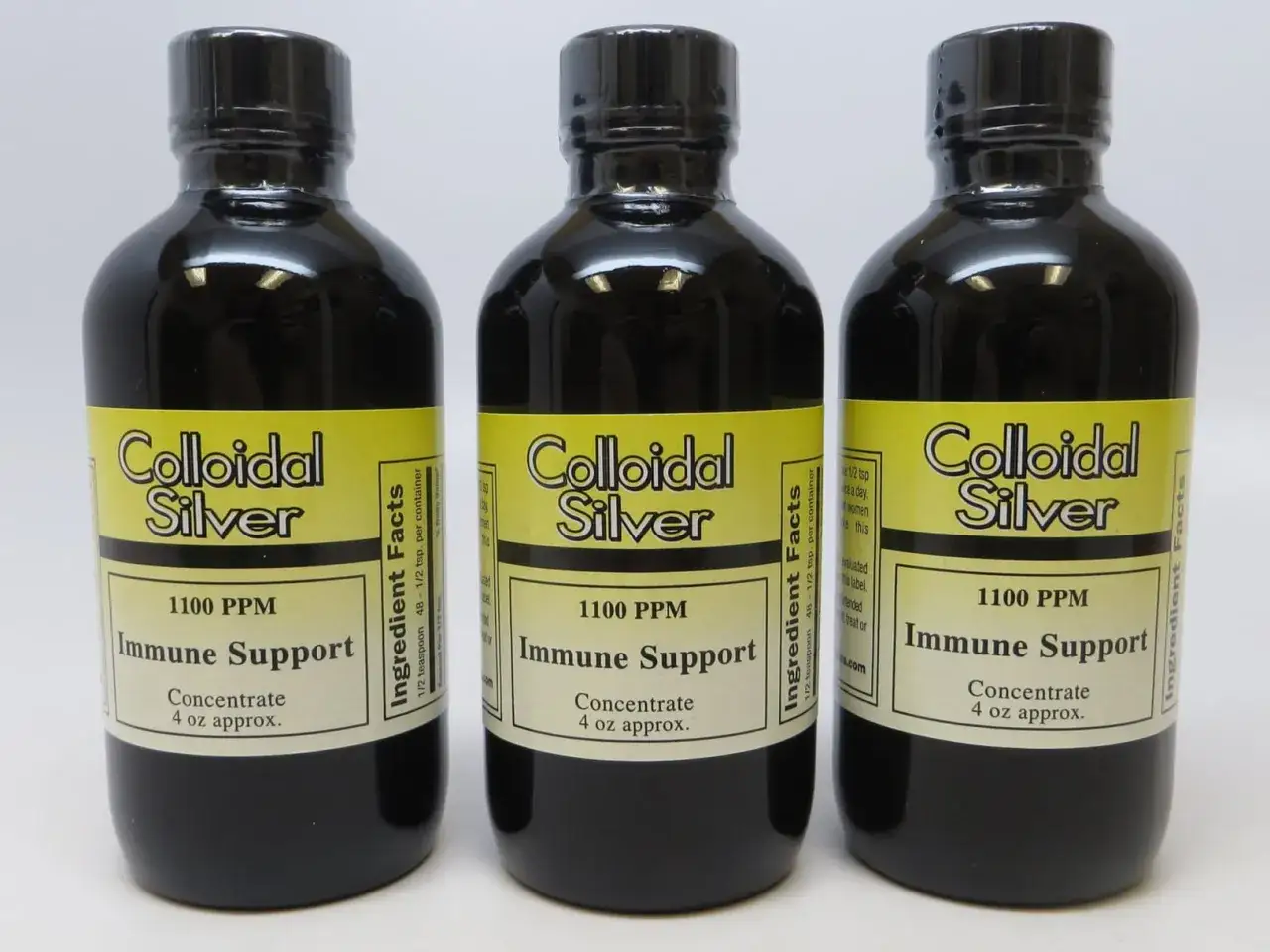 Drei Flaschen kolloidales Silber, 1100 PPM, für Immununterstützung, 4 oz Konzentrat.