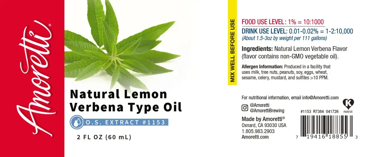 Amoretti Natural Lemon Verbena Öl. Die zitronenverbene wirkung haut ist bekannt für ihre erfrischenden Eigenschaften.